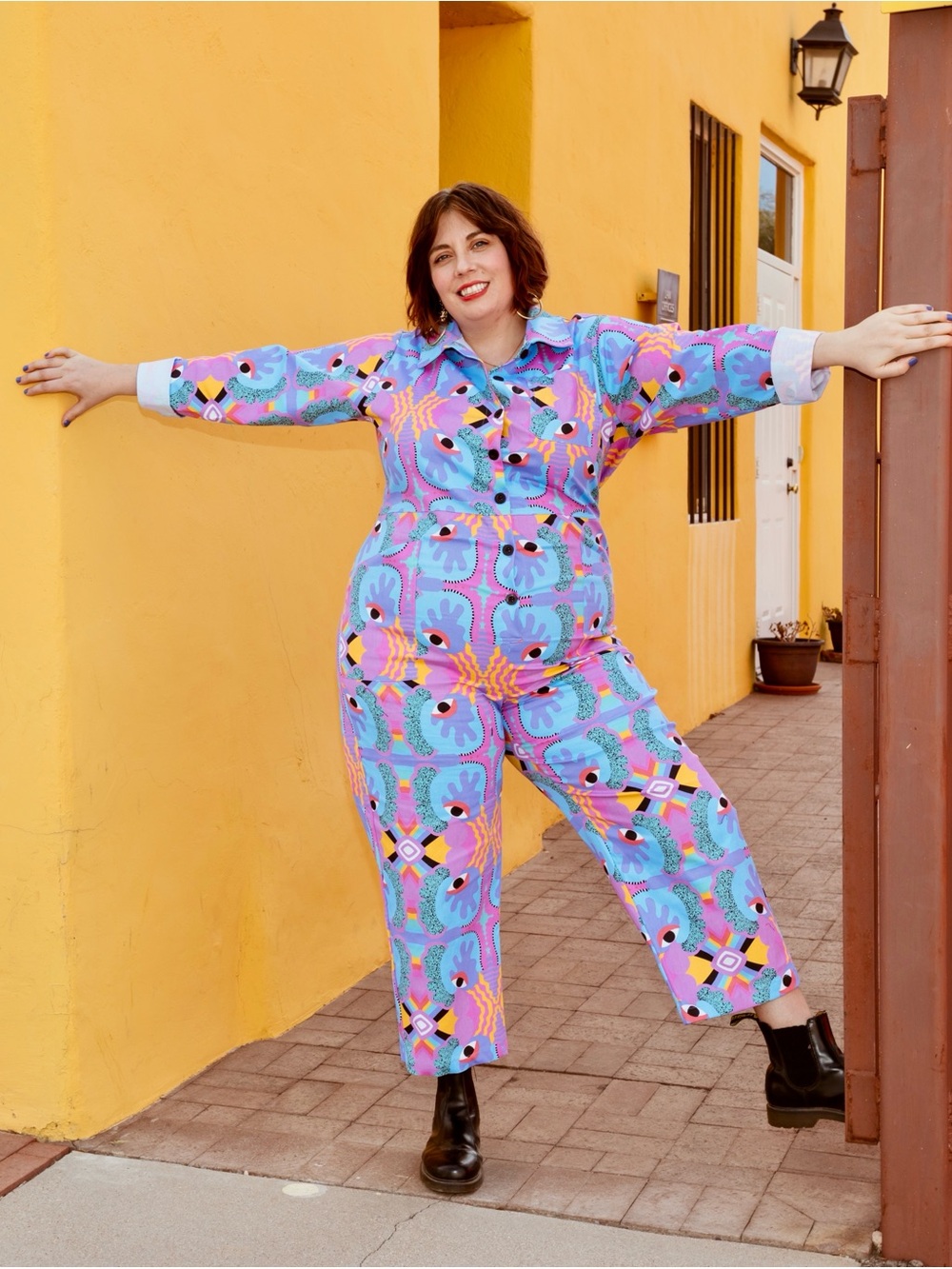 Nooworks Mucci print twill jumpsuit coveralls